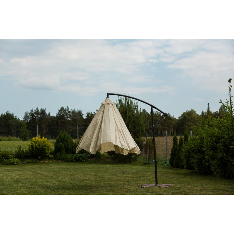 Садова розкладна парасоля Funfit Garden (діаметр - 3 метри) з боковою стійкою, Біла