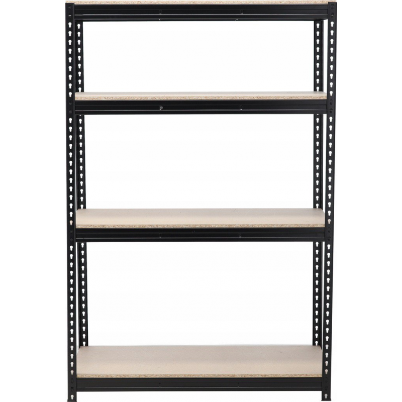 Стелаж металевий (180 x 150 x 60 см) 4 полиці, навантаження - 500 кг на полицю, Чорний
