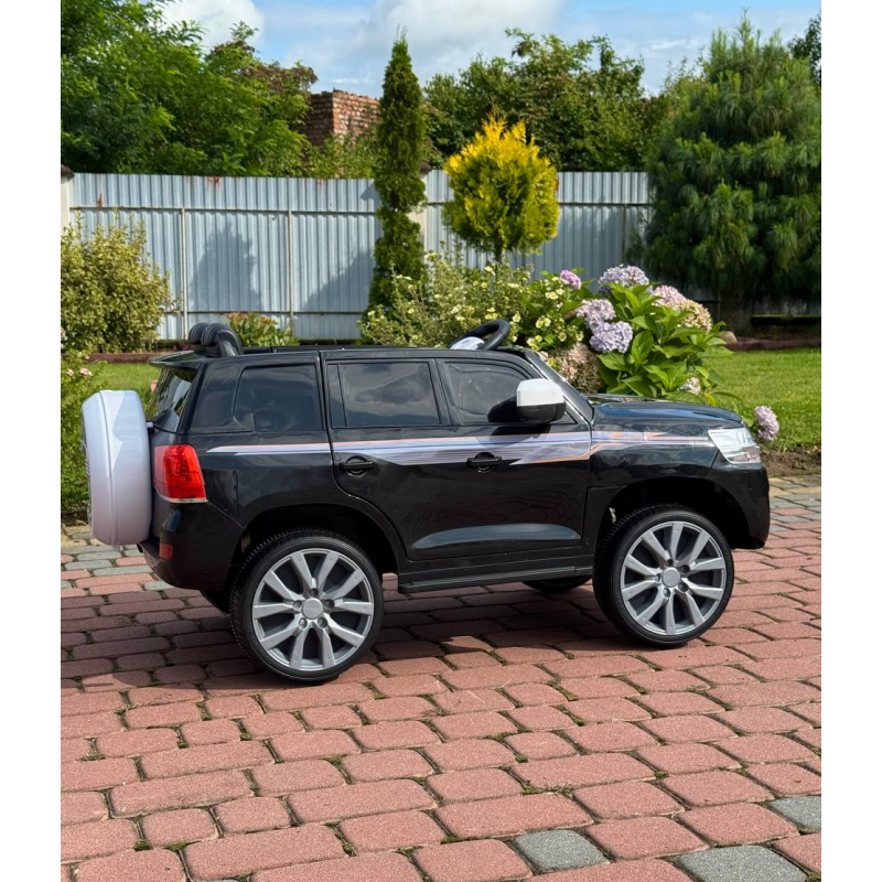 Дитячий електромобіль Поліцейський позашляховик (MP3, USB, гойдання, музика, пульт, відкривання дверцят, LED-світло), Чорний