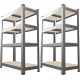 Набір з 2-х металевих стелажів (150 x 70 x 30 см) 4 полиці, навантаження - 150 кг на полицю, Сірий