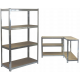 Набір з 2-х металевих стелажів (150 x 70 x 30 см) 4 полиці, навантаження - 150 кг на полицю, Сірий