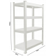 Набір з 2-х металевих стелажів (150 x 70 x 30 см) 4 полиці, навантаження - 150 кг на полицю, Сірий