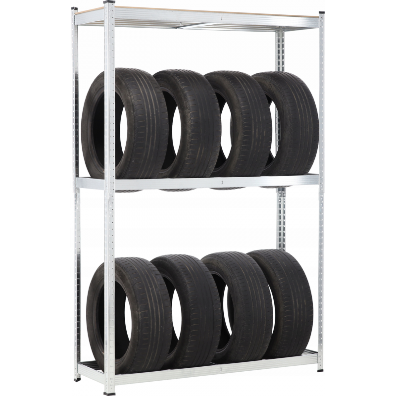 Металевий стелаж для 8 шин з додатковою полицею Garden Line (180 × 120 × 40 см) | навантаження на 1 полицю - 175 кг (Польща)