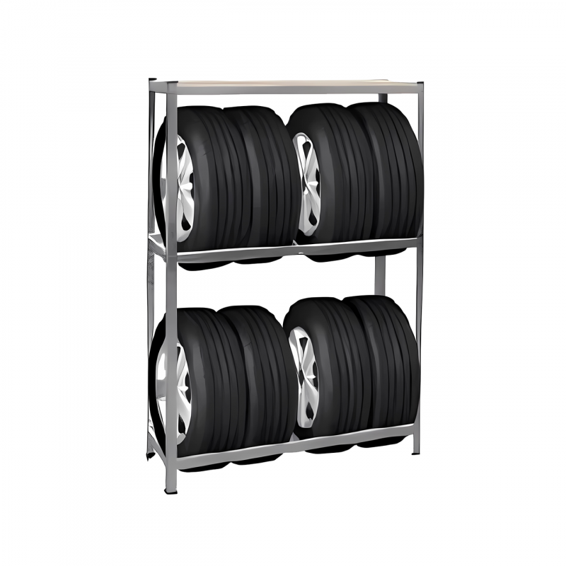 Металевий стелаж для 8 шин з додатковою полицею Garden Line (180 × 120 × 40 см) | навантаження на 1 полицю - 175 кг (Польща)