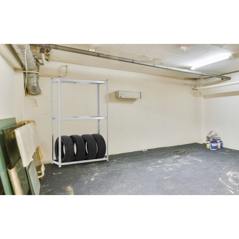 Металевий стелаж для 8 шин з додатковою полицею Garden Line (180 × 120 × 40 см) | навантаження на 1 полицю - 175 кг (Польща)