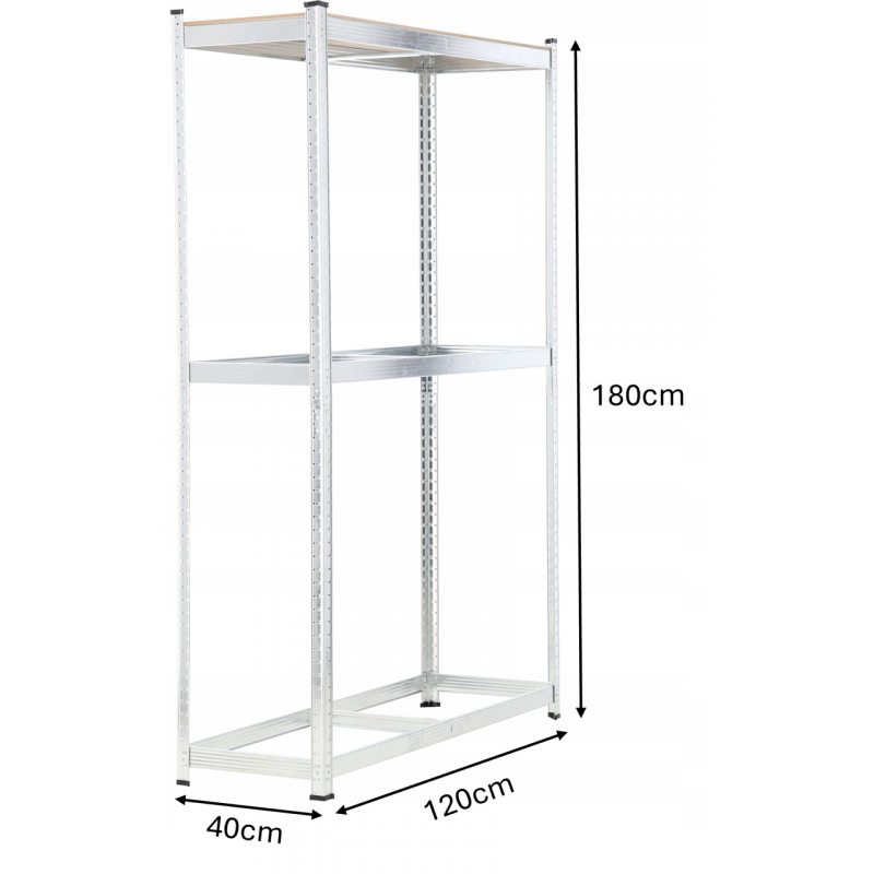 Металевий стелаж для 8 шин з додатковою полицею Garden Line (180 × 120 × 40 см) | навантаження на 1 полицю - 175 кг (Польща)