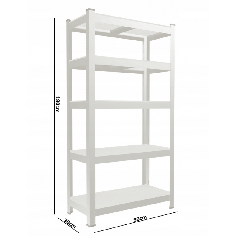 Набір з 2-х металевих стелажів (180 x 90 x 30 см) 5 полиць, навантаження - 175 кг на полицю, Сірий