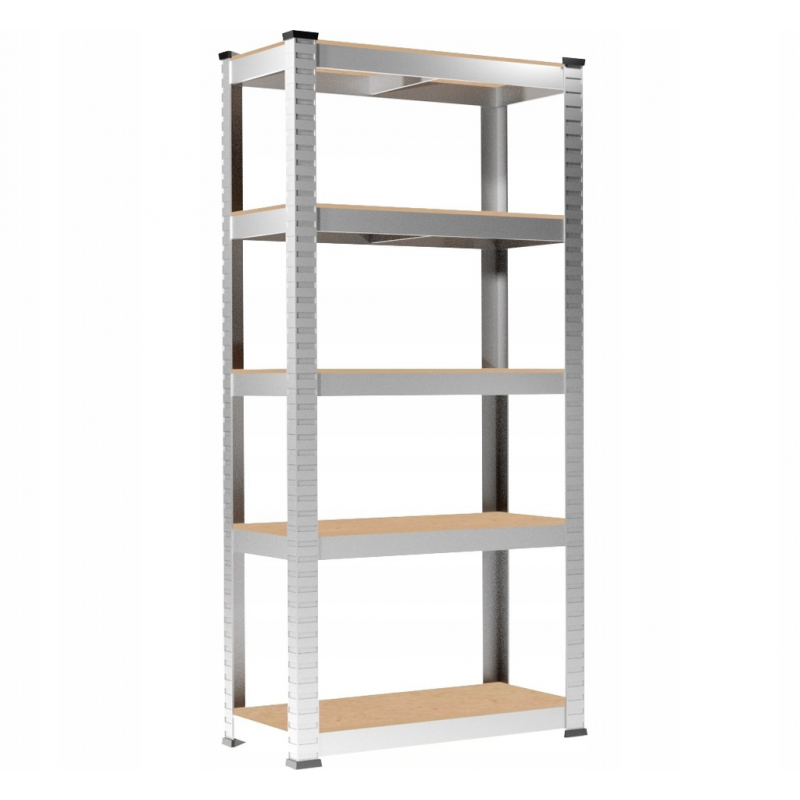 Набір з 2-х металевих стелажів (180 x 90 x 30 см) 5 полиць, навантаження - 175 кг на полицю, Сірий