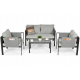 Комплект садових меблів IBIZA eDomator на 4 особи, металевий, з сірими подушками (Польща)