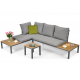 Комплект садових меблів LAGOS (кутовий диван + столик) зі сталі, з подушками, Сірий (Польща)