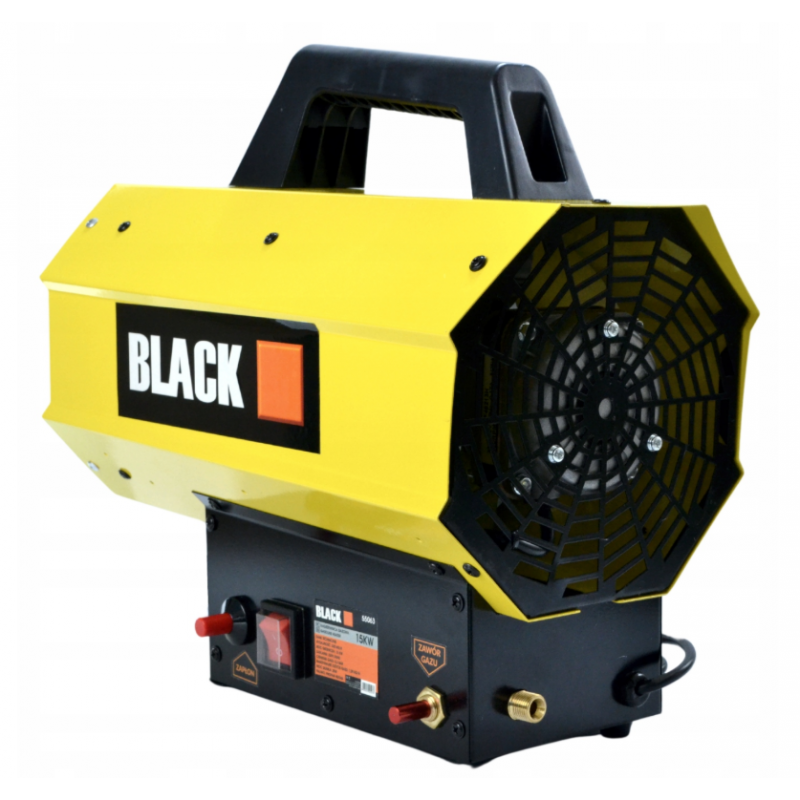 Газовий обігрівач / Газова теплова гармата (дуйка) 15 кВт BLACK (Пропан/Бутан) + шланг і редуктор (Польща)