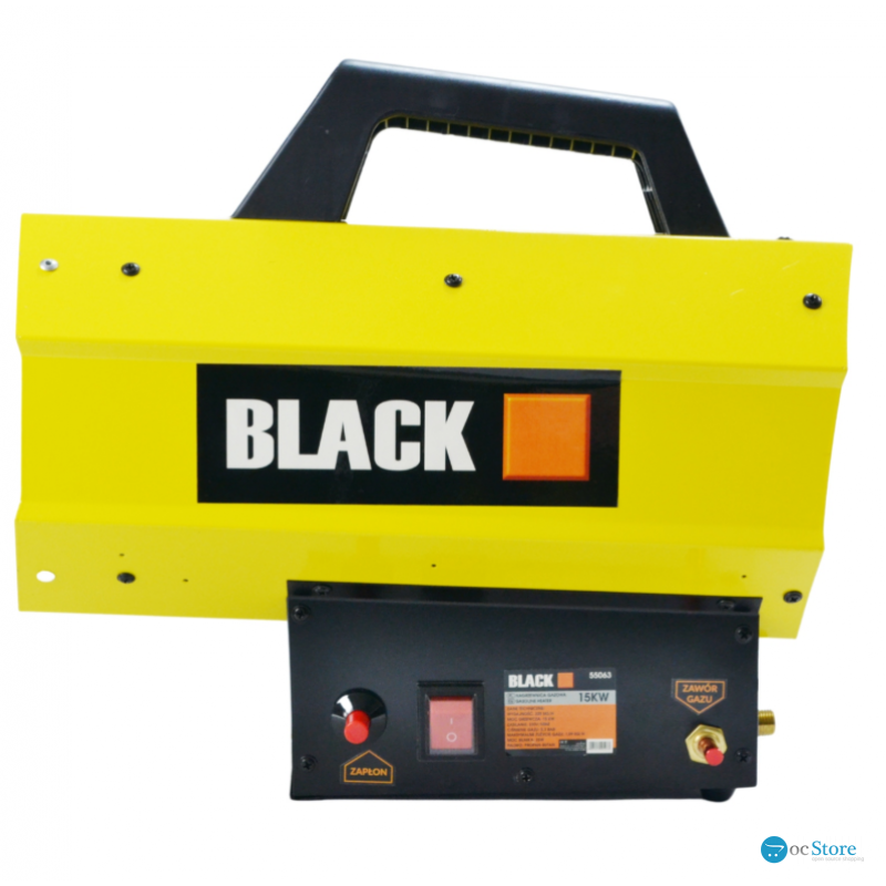 Газовий обігрівач / Газова теплова гармата (дуйка) 15 кВт BLACK (Пропан/Бутан) + шланг і редуктор (Польща)