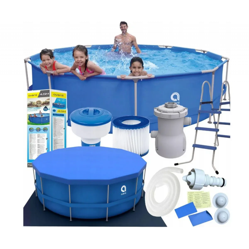 Круглий каркасний басейн Avenli (450 х 90 см), Синій
