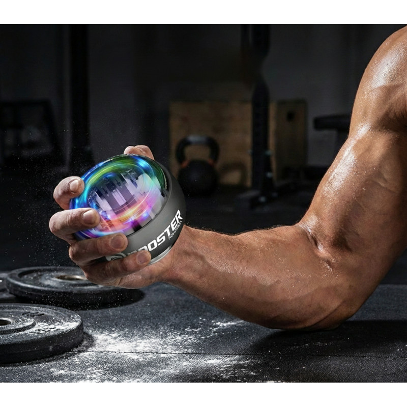 Гіроскопічний тренажер Booster Gyro Ball з LED-підсвіткою для тренування кисті, зап’ястя та передпліччя