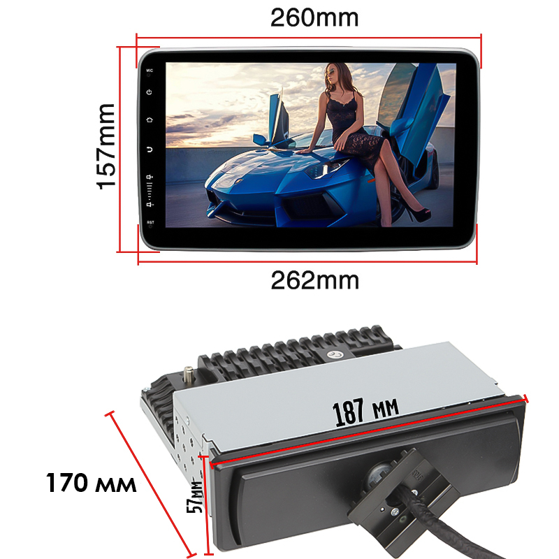 Автомобильная магнитола 3500А 10.1" 1din Android 2+32