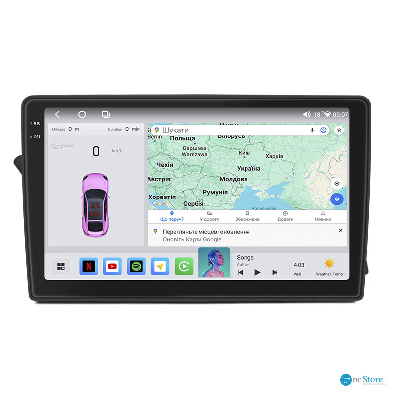 Штатная магнитола Lesko для Audi A4 allroad IV (B8) Рестайлинг 2011-2016 экран 9" 4/64 QLED CarPlay 4G Wi-Fi GPS 360 Prime