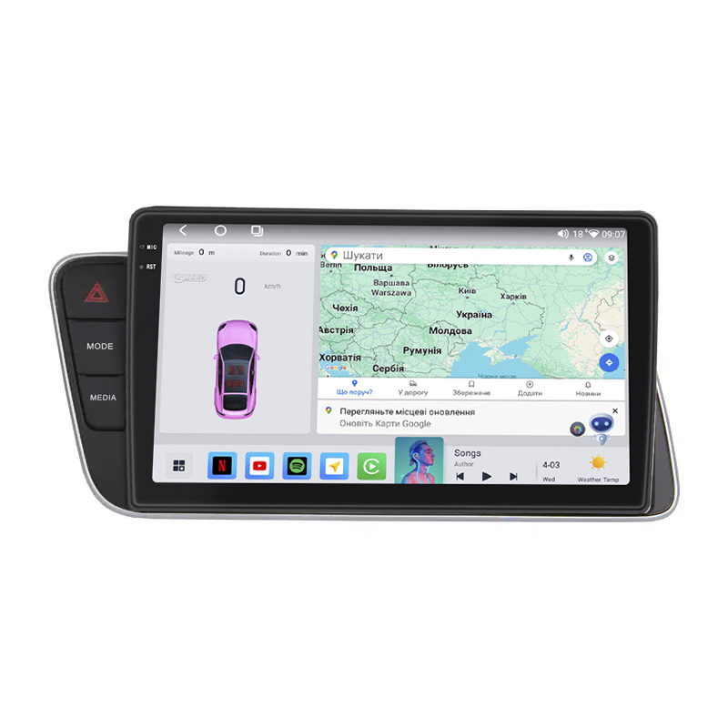 Штатная магнитола Lesko для Audi Q5 I (8R) ver. Low 2008-2012 экран 9" 4/64 QLED CarPlay 4G Wi-Fi GPS 360 Prime