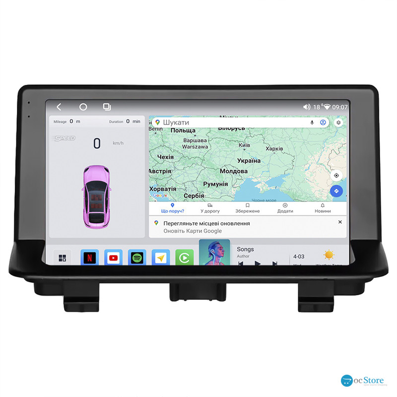 Штатная магнитола Lesko для Audi RS Q3 I (8U) 2013-2015 экран 9" 4/64 QLED CarPlay 4G Wi-Fi GPS 360 Prime