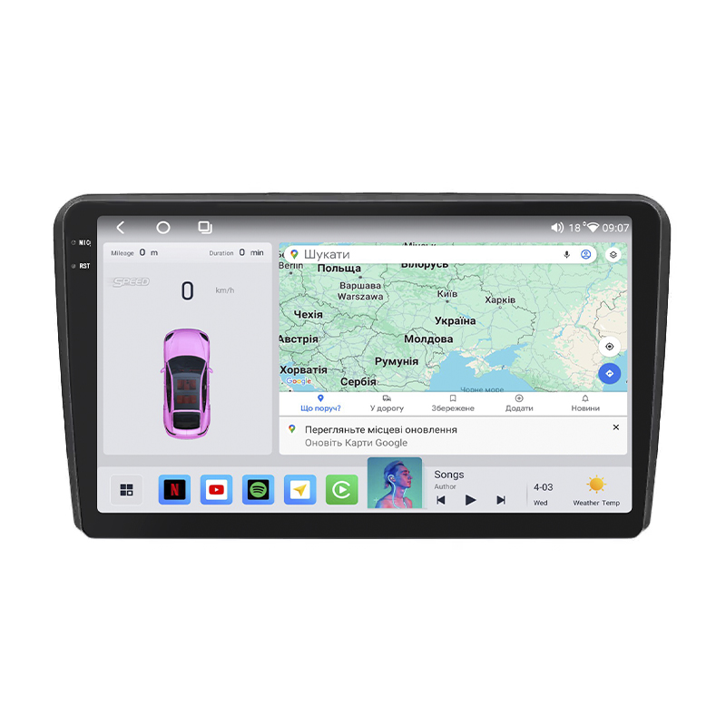 Штатная магнитола Lesko для Audi S3 II (8P) 2006-2008 экран 9" 4/64 QLED CarPlay 4G Wi-Fi GPS 360 Prime