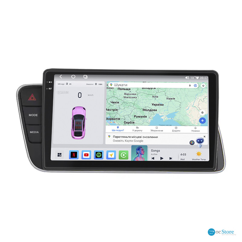 Штатная магнитола Lesko для Audi SQ5 I (8R) ver. Low 2013-2017 экран 9" 4/64 QLED CarPlay 4G Wi-Fi GPS 360 Prime