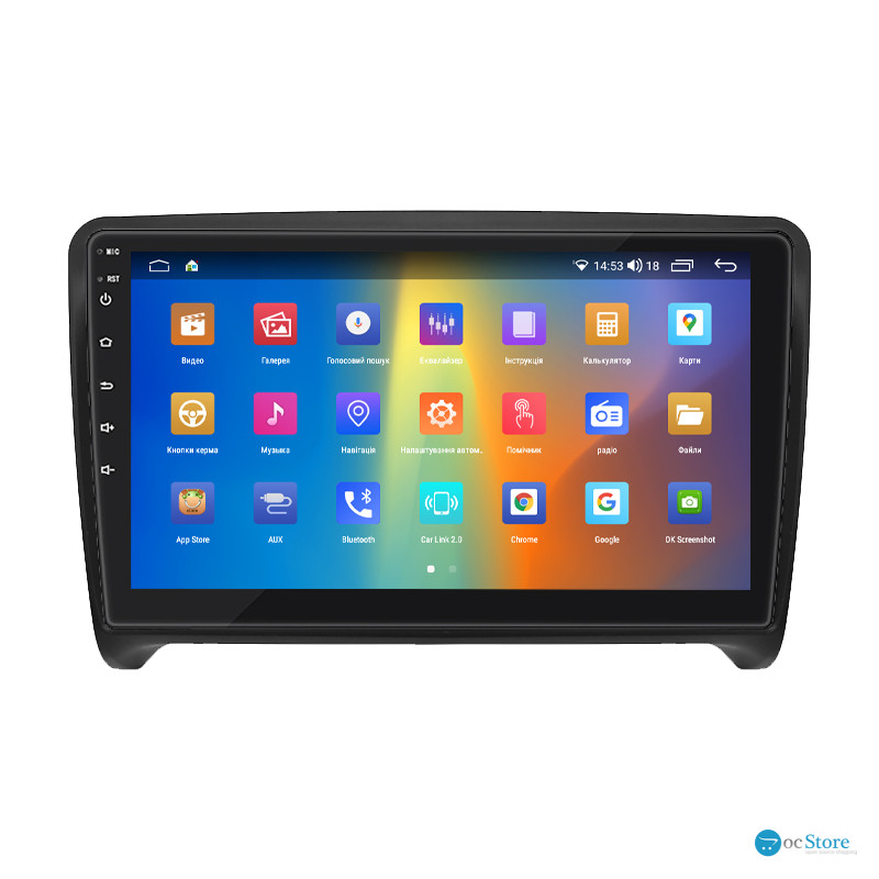 Штатная магнитола Lesko для Audi TT II (8J) 2006-2010 экран 9" 2/32Gb CarPlay 4G Wi-Fi GPS Prime