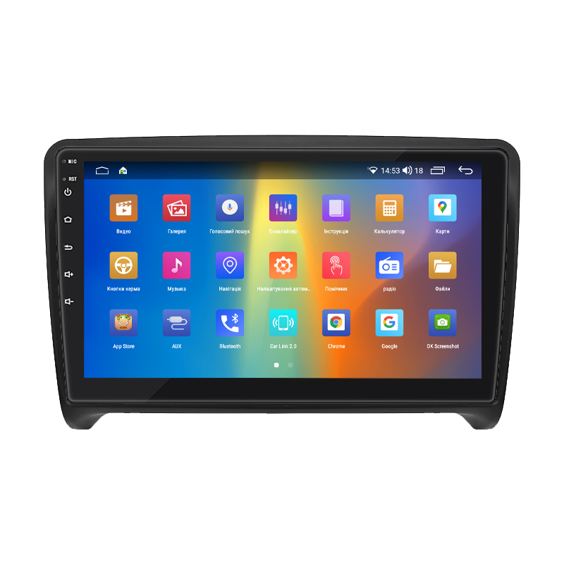 Штатная магнитола Lesko для Audi TT II (8J) 2006-2010 экран 9" 2/32Gb CarPlay 4G Wi-Fi GPS Prime