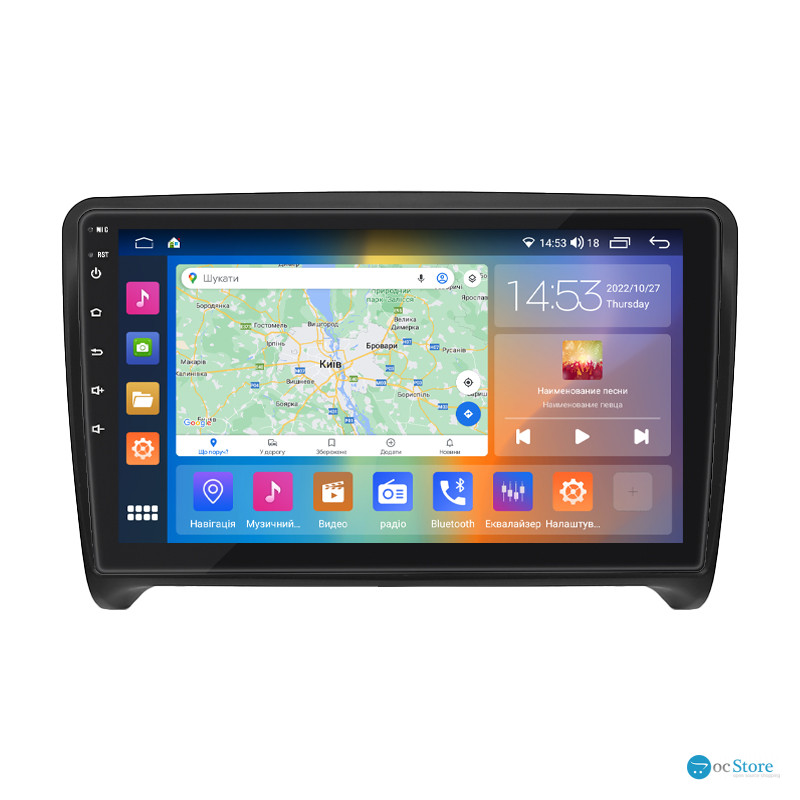 Штатная магнитола Lesko для Audi TT RS II (8J) 2009-2014 экран 9" 2/32Gb CarPlay 4G Wi-Fi GPS Prime