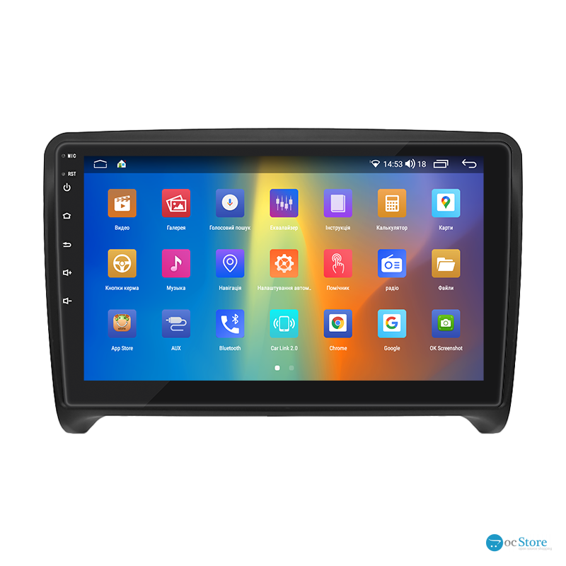 Штатная магнитола Lesko для Audi TTS II (8J) 2007-2010 экран 9" 2/32Gb CarPlay 4G Wi-Fi GPS Prime
