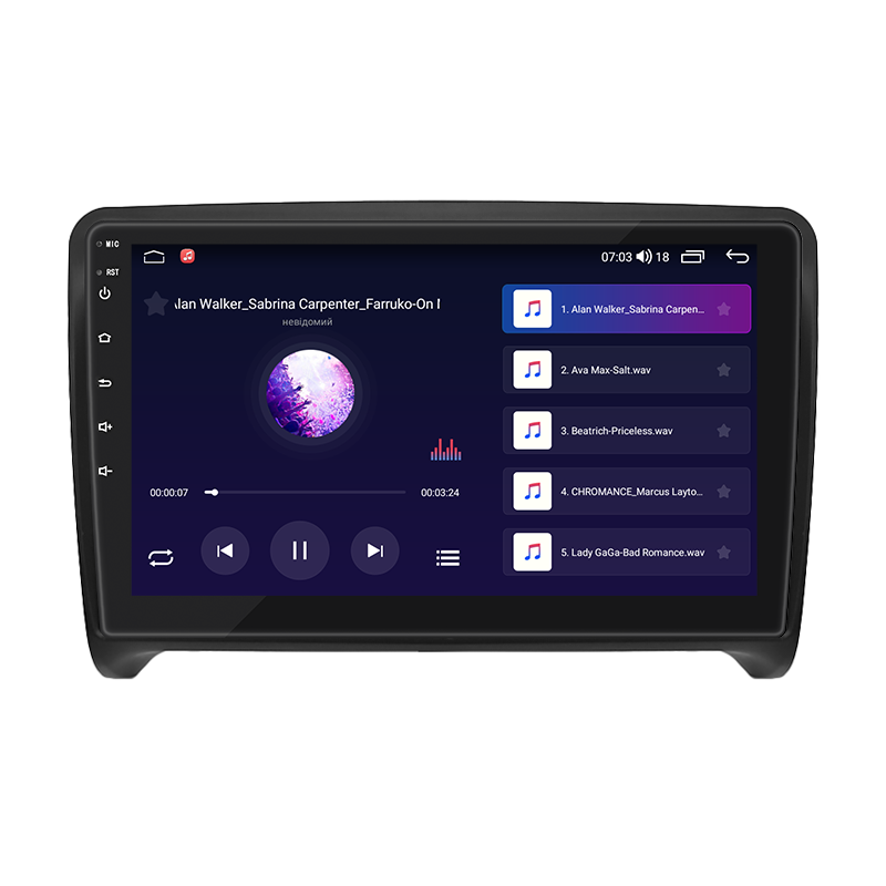 Штатная магнитола Lesko для Audi TTS II (8J) Рестайлинг 2010-2014 экран 9" 2/32Gb CarPlay 4G Wi-Fi GPS Prime