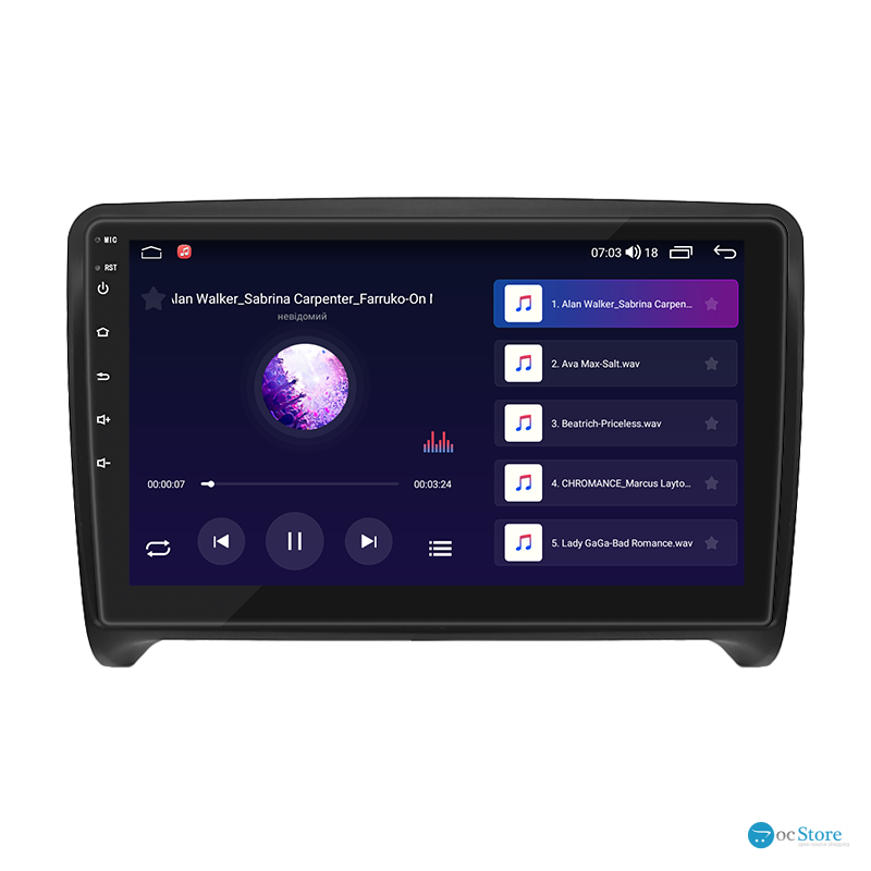 Штатная магнитола Lesko для Audi TTS II (8J) Рестайлинг 2010-2014 экран 9" 4/64Gb CarPlay 4G Wi-Fi GPS Prime