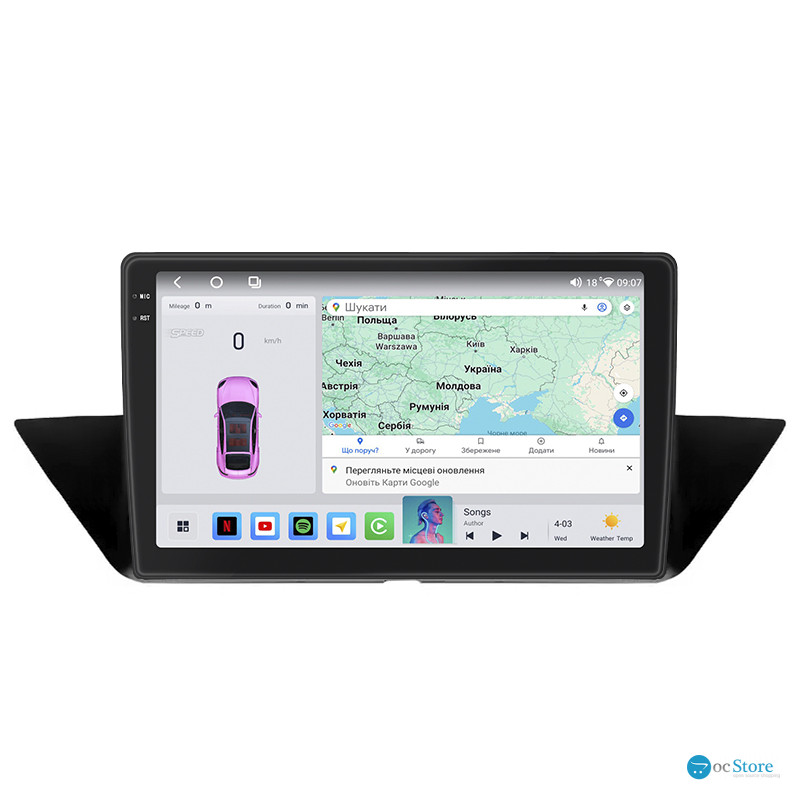 Штатная магнитола Lesko для BMW X1 I (E84) 2009-2012 экран 10" 4/64 QLED CarPlay 4G Wi-Fi GPS 360 Prime