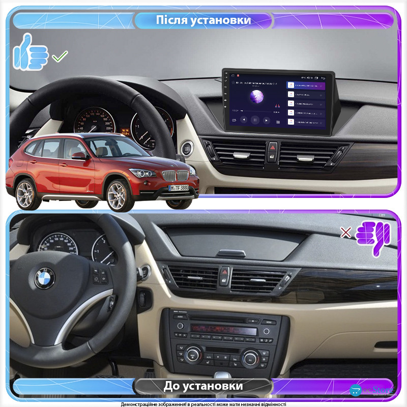 Штатная магнитола Lesko для BMW X1 I (E84) Рестайлинг 2012-2015 экран 10" 2/32Gb CarPlay 4G Wi-Fi GPS Prime