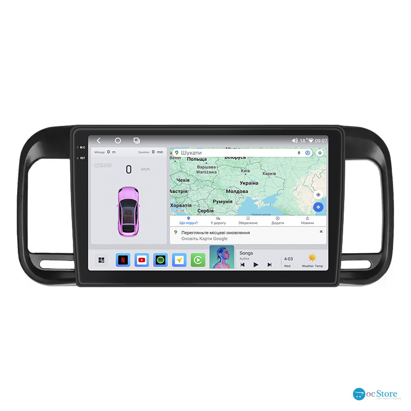 Штатная магнитола Lesko для Brilliance M2 (BS4) I Рестайлинг 2010-2012 экран 9" 4/64 QLED CarPlay 4G Wi-Fi GPS 360 Prime