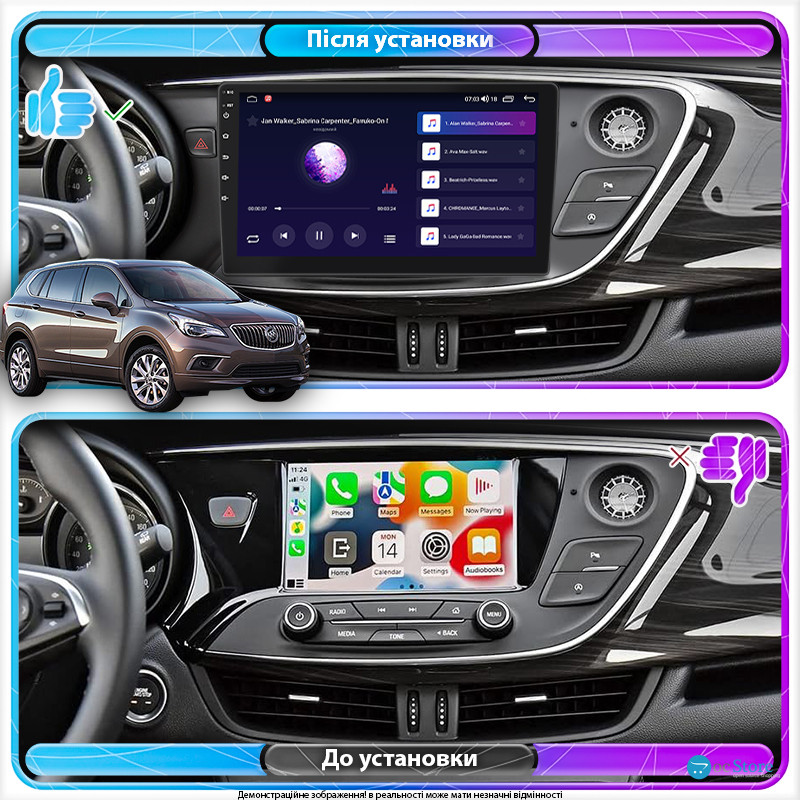Штатная магнитола Lesko для Buick Envision  2016-2018 экран 10" 4/32Gb 4G Wi-Fi GPS Top