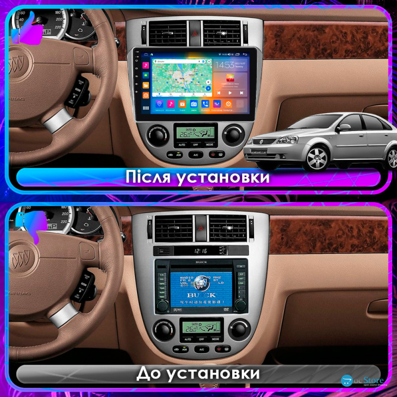 Штатная магнитола Lesko для Buick Excelle I 2004-2007 экран 10" 4/64Gb CarPlay 4G Wi-Fi GPS Prime