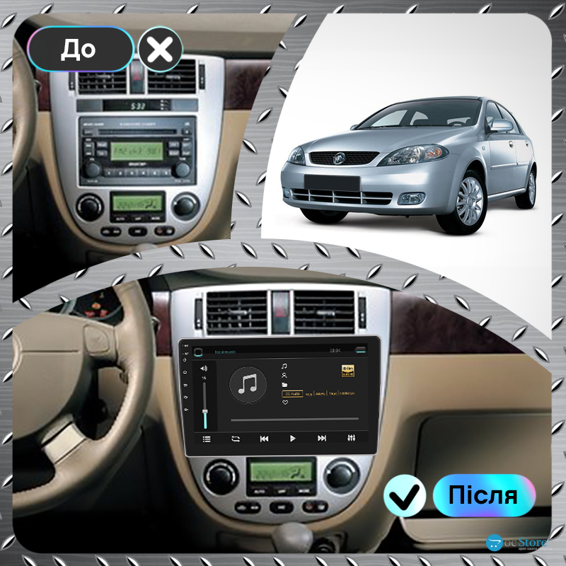 Штатная магнитола Lesko для Buick Excelle I 2004-2007 экран 10" 4/64Gb 4G Wi-Fi GPS Top