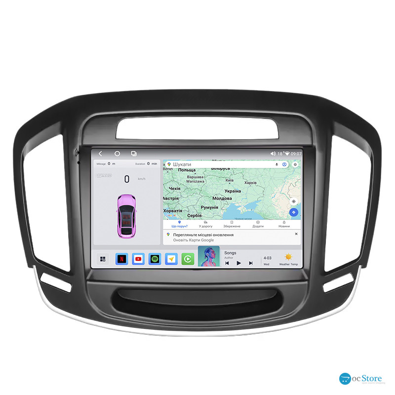 Штатная магнитола Lesko для Buick Regal V Рестайлинг 2013-2017 экран 9" 4/64 QLED CarPlay 4G Wi-Fi GPS 360 Prime