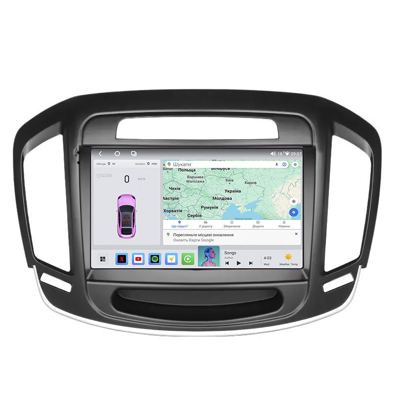 Штатная магнитола Lesko для Buick Regal V Рестайлинг 2013-2017 экран 9" 4/64 QLED CarPlay 4G Wi-Fi GPS 360 Prime