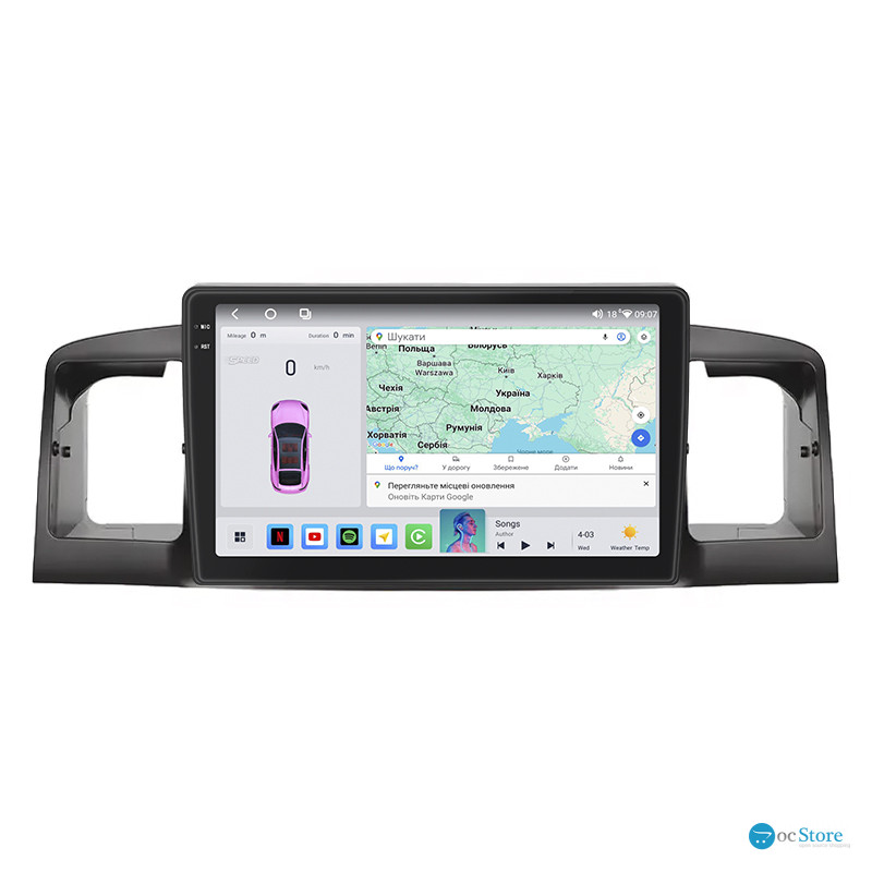 Штатная магнитола Lesko для BYD F3 I 2005-2013 экран 9" 4/64 QLED CarPlay 4G Wi-Fi GPS 360 Prime