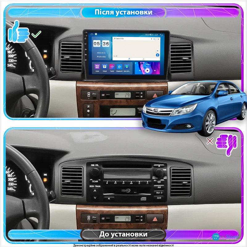 Штатная магнитола Lesko для BYD F3 II 2012-2018 экран 9" 4/64Gb CarPlay 4G Wi-Fi GPS Prime