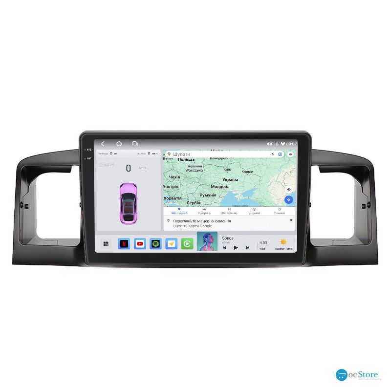 Штатная магнитола Lesko для BYD F3 II 2012-2018 экран 9" 4/64 QLED CarPlay 4G Wi-Fi GPS 360 Prime