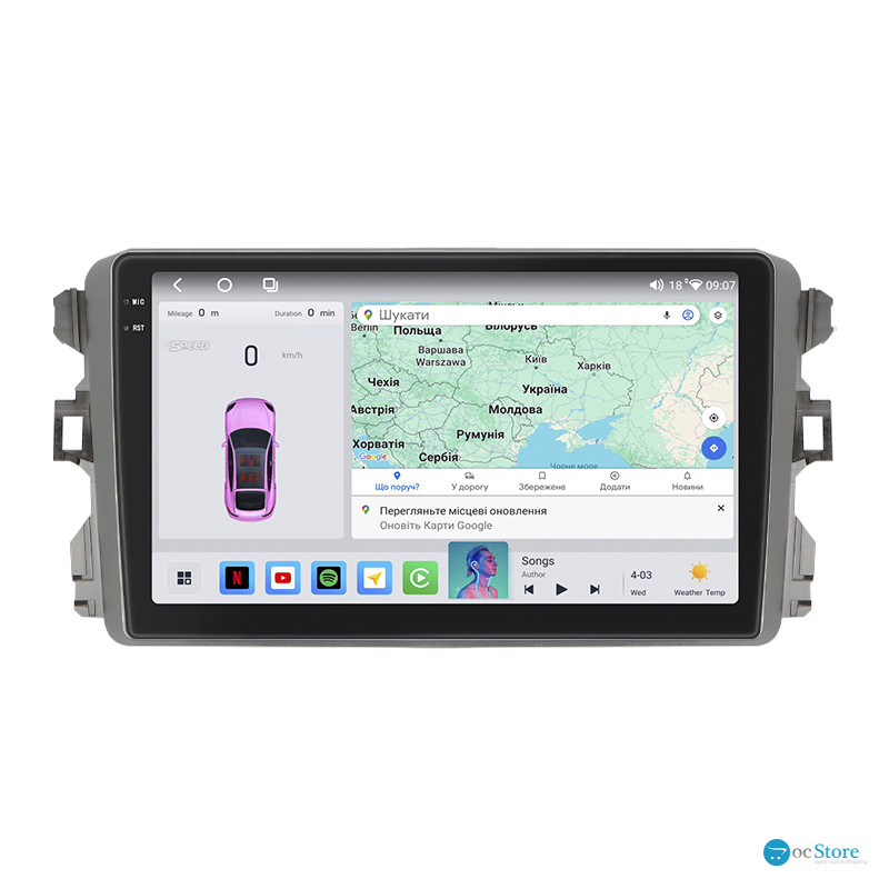 Штатная магнитола Lesko для BYD G3  2009-2014 экран 9" 4/64 QLED CarPlay 4G Wi-Fi GPS 360 Prime