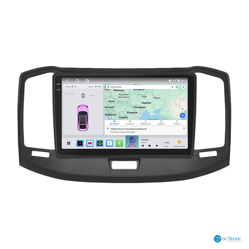 Штатная магнитола Lesko для Chery Bonus (A13)  2011-2014 экран 10" 4/64 QLED CarPlay 4G Wi-Fi GPS 360 Prime
