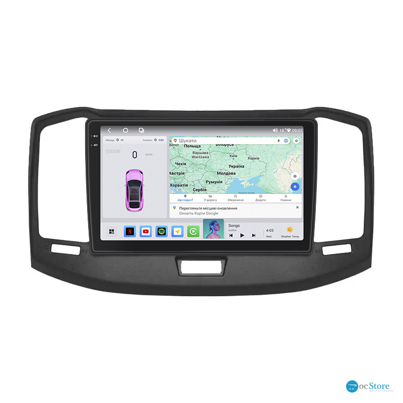 Штатная магнитола Lesko для Chery Bonus 3 (E3/A19)  2014-2017 экран 10" 4/64 QLED CarPlay 4G Wi-Fi GPS 360 Prime