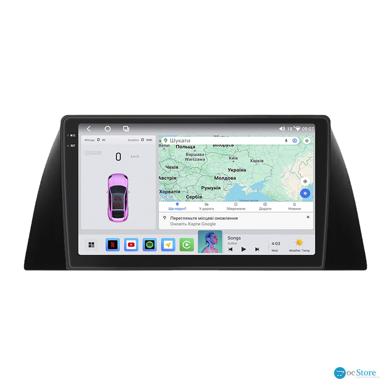 Штатная магнитола Lesko для Chery Tiggo (T11) I 2005-2013 экран 9" 4/64 QLED CarPlay 4G Wi-Fi GPS 360 Prime