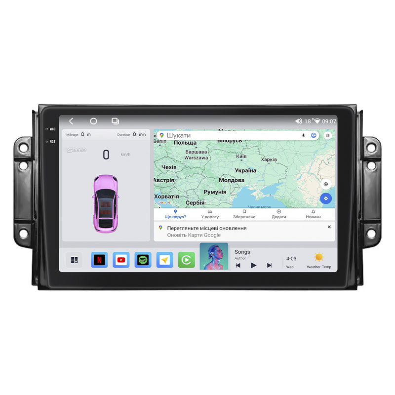 Штатная магнитола Lesko для Chery Tiggo 2 I 2016-2020 экран 9" 4/64 QLED CarPlay 4G Wi-Fi GPS 360 Prime