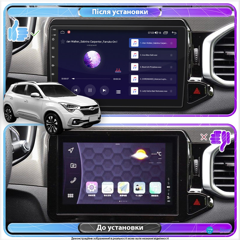 Штатная магнитола Lesko для Chery Tiggo 4/4x 5/5x I 2017-2018 экран 10" 2/32Gb 4G Wi-Fi GPS Top
