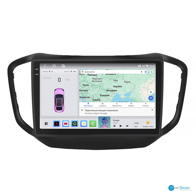 Штатная магнитола Lesko для Chery Tiggo 5 I Рестайлинг 2016-2020 экран 10" 4/64 QLED CarPlay 4G Wi-Fi GPS 360 Prime