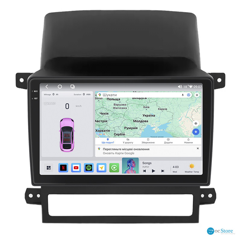 Штатная магнитола Lesko для Chevrolet Captiva I 2006-2011 экран 9" 4/64 QLED CarPlay 4G Wi-Fi GPS 360 Prime