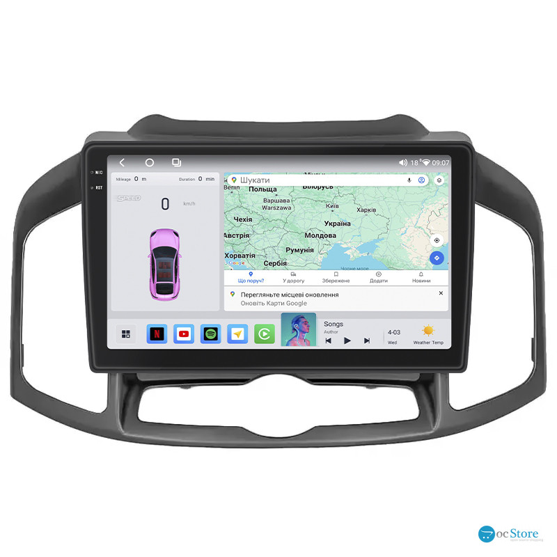 Штатная магнитола Lesko для Chevrolet Captiva I Рестайлинг 2 2013-2016 экран 10" 4/64 QLED CarPlay 4G Wi-Fi GPS 360 Prime
